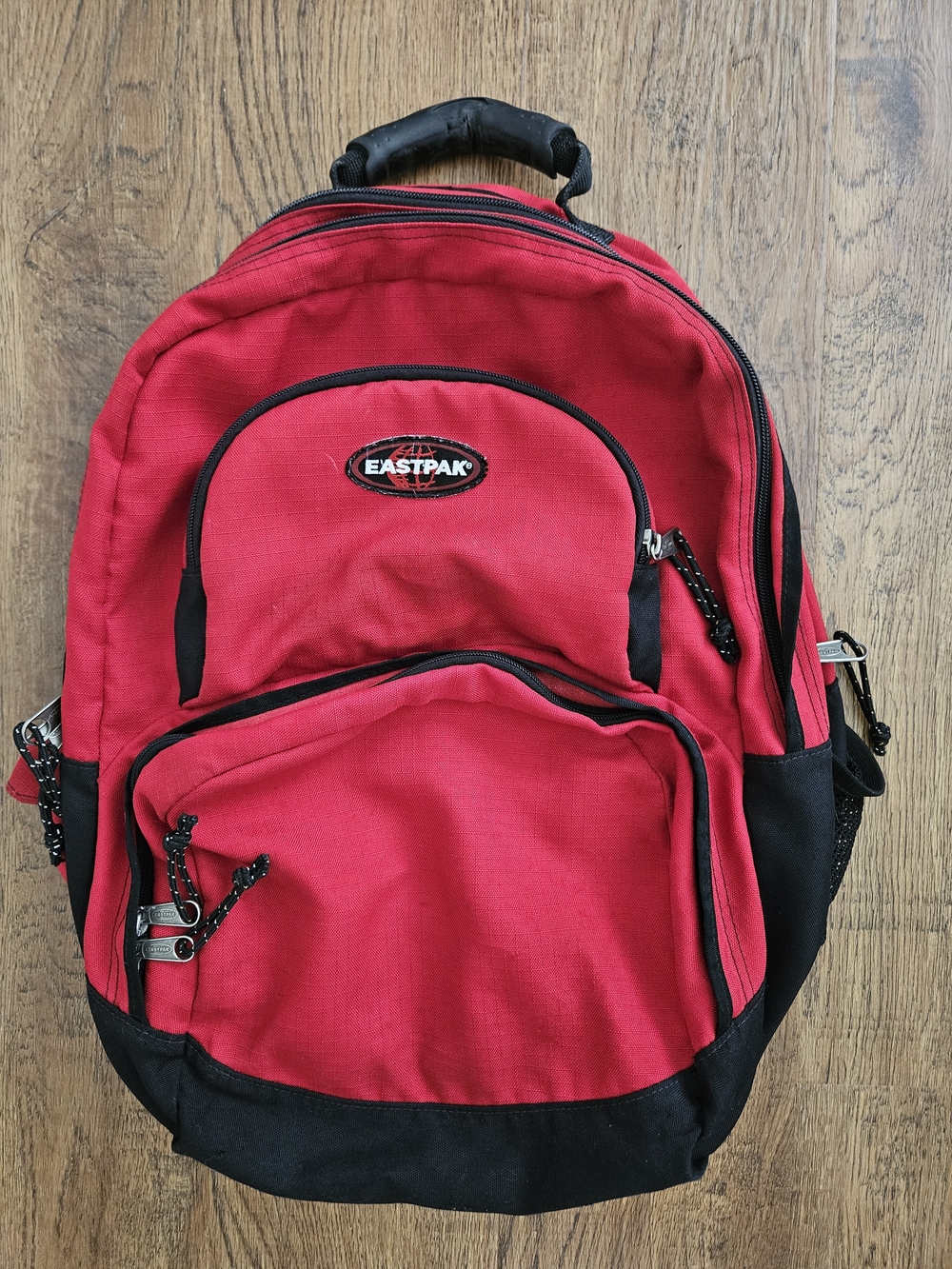 Ship Next Day! Eastpak Red and Black Backpack with Multiple Compartments